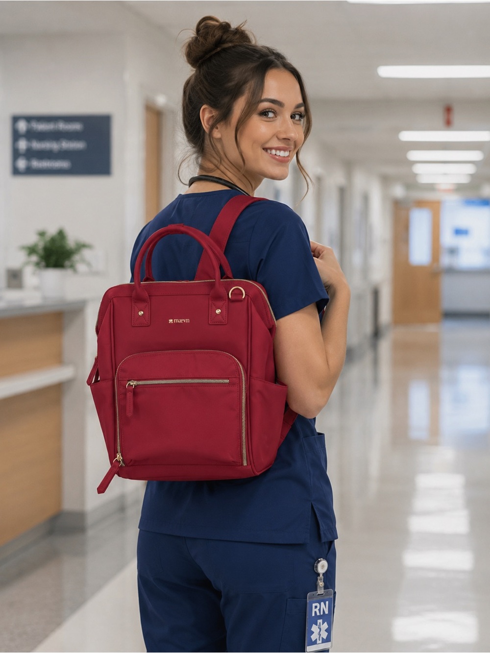 Maevn Ready Go berry backpack NWOT